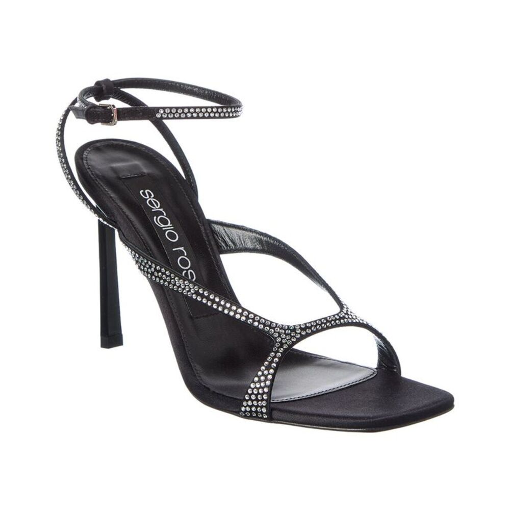 Sergio Rossi Aracne 95 Satin Sandal, Black